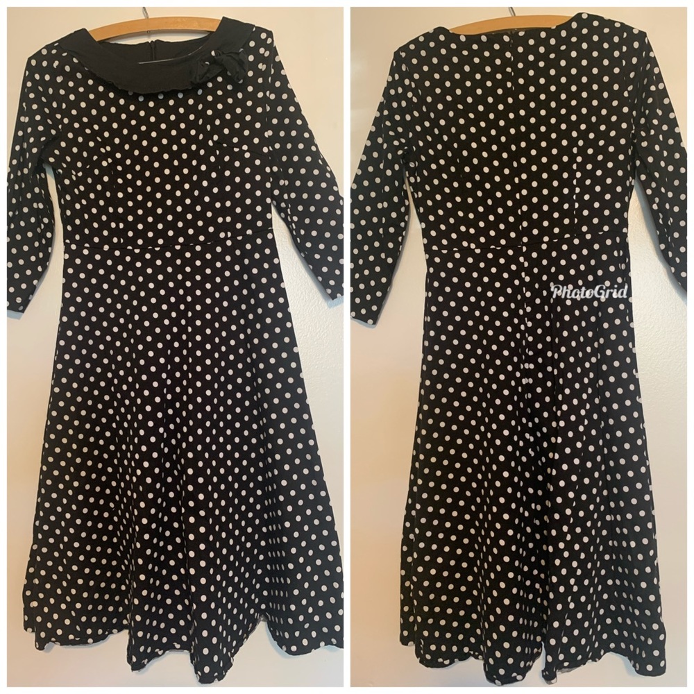 Black and white polkadot dress